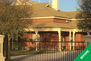Cheltenham- Colorbond roof painting - Caulfield Green Acratex - before - 1