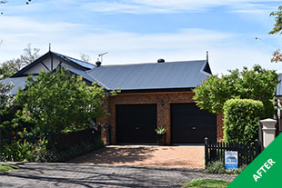 Glenunga - painting corrugated iron - Dark Grey Acratex Cool Roof - painted 1