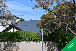 Glenunga - painting corrugated iron - Dark Grey Acratex Cool Roof - painted 3
