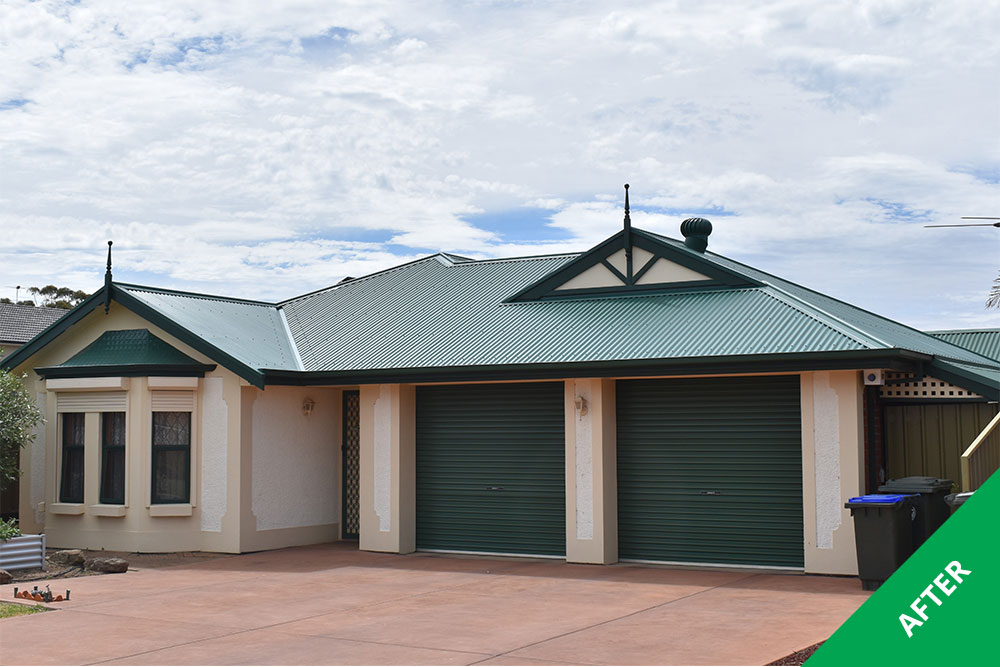 Grange- Colorbond roof repaint - Cottage Green Dulux Acratex -painted 1