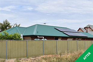 Grange- Colorbond roof repaint - Cottage Green Dulux Acratex -painted 3