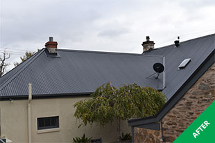 Gumeracha - Tin roof restoration - Monument Dulux Acratex -painted 3