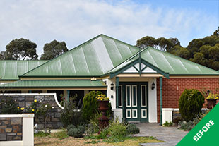 Murray Bridge - Colorbond roof painting - Caulfield Green Acratex - before - 1