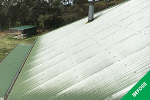 Murray Bridge - Colorbond roof painting - Caulfield Green Acratex - before -  3