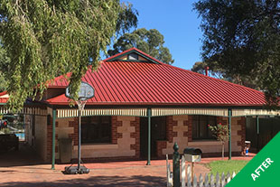 Myrtle Bank - Iron roof restoration - Heritage Red Dulux Acratex -painted 1
