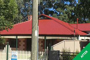 Myrtle Bank - Iron roof restoration - Heritage Red Dulux Acratex -painted 2