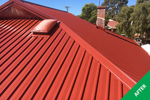 Myrtle Bank - Iron roof restoration - Heritage Red Dulux Acratex -painted 3