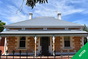 St Peters - Metal roof painting - Basalt Dulux Acratex -painted 1
