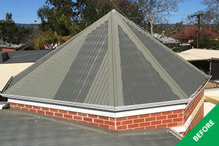 St Peters - Metal roof painting -before 3