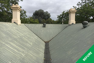 St Peters - Painting corrugated iron  - before 3
