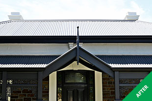St Peters - metal roof restoration - Monument Dulux Acratex -painted 2