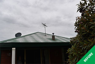 Woodcroft - Colorbond roof restoration - Caulfield Greeen - before restoration  - rear roof